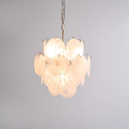 Aqua White Glass Chandelier