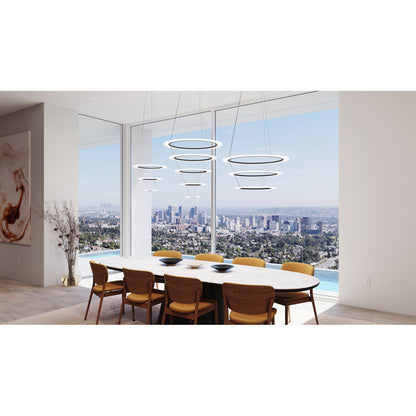 Arctic Rings 5 - Light LED Chandelier
