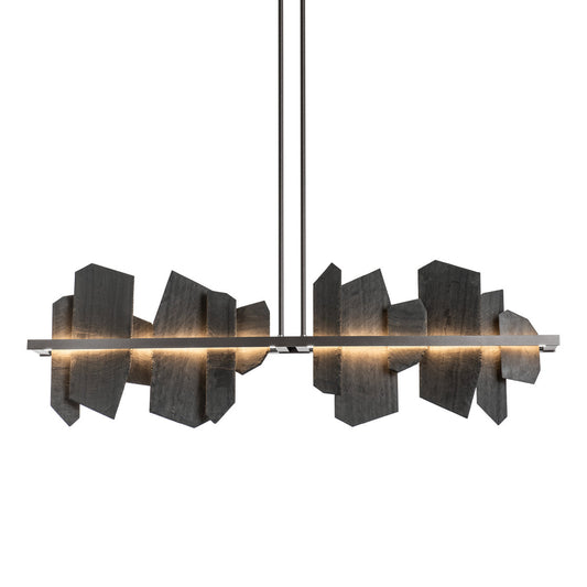 Ardesia 1 - Light Kitchen Island Linear LED Pendant with Slate Accents