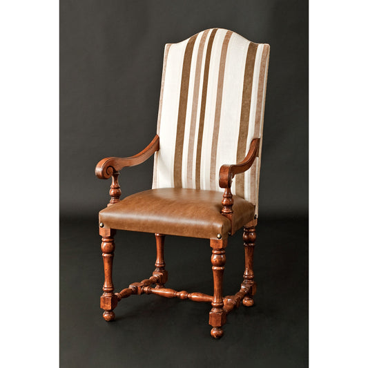 Arm Chair in Brown/White