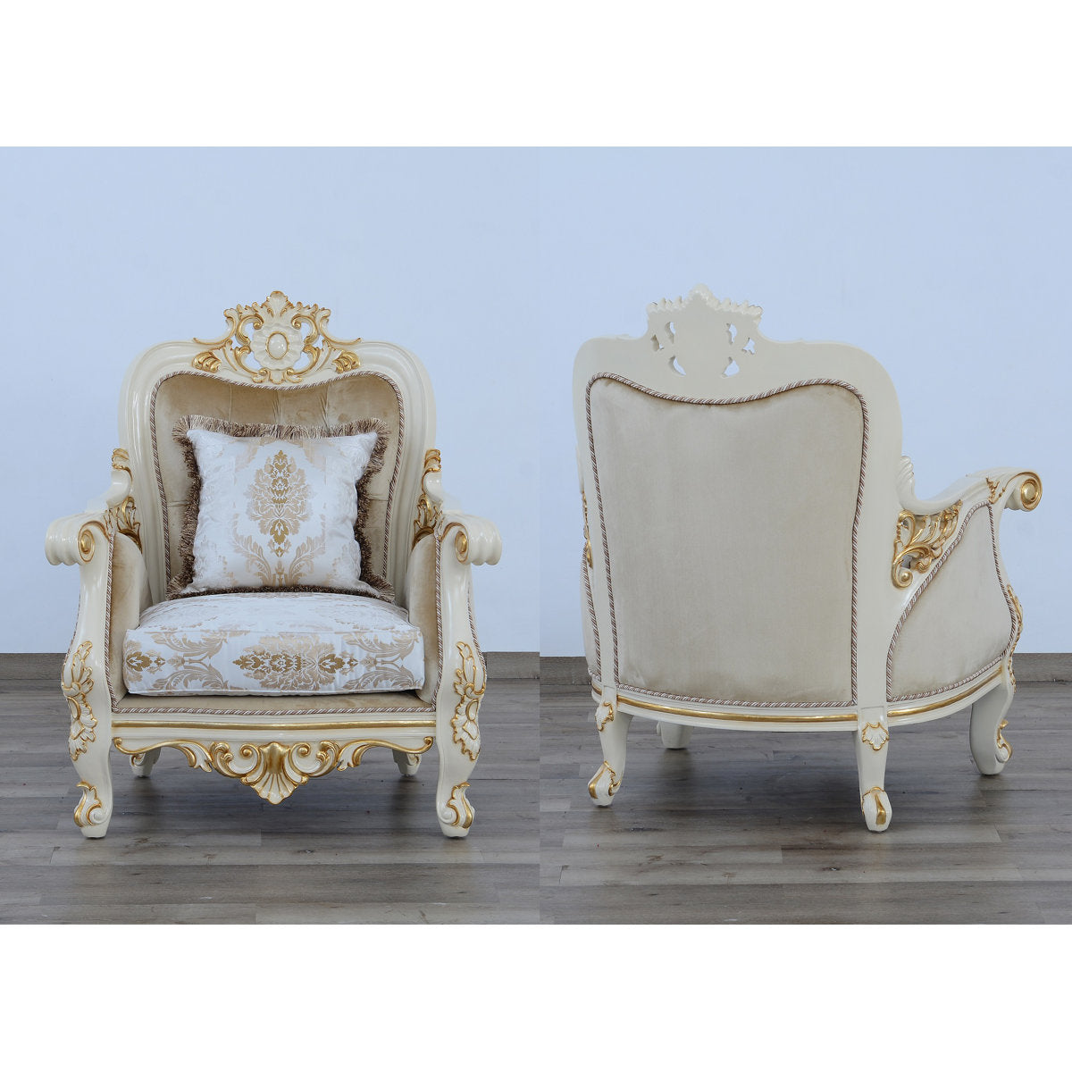 Armchair Chair with Ottoman