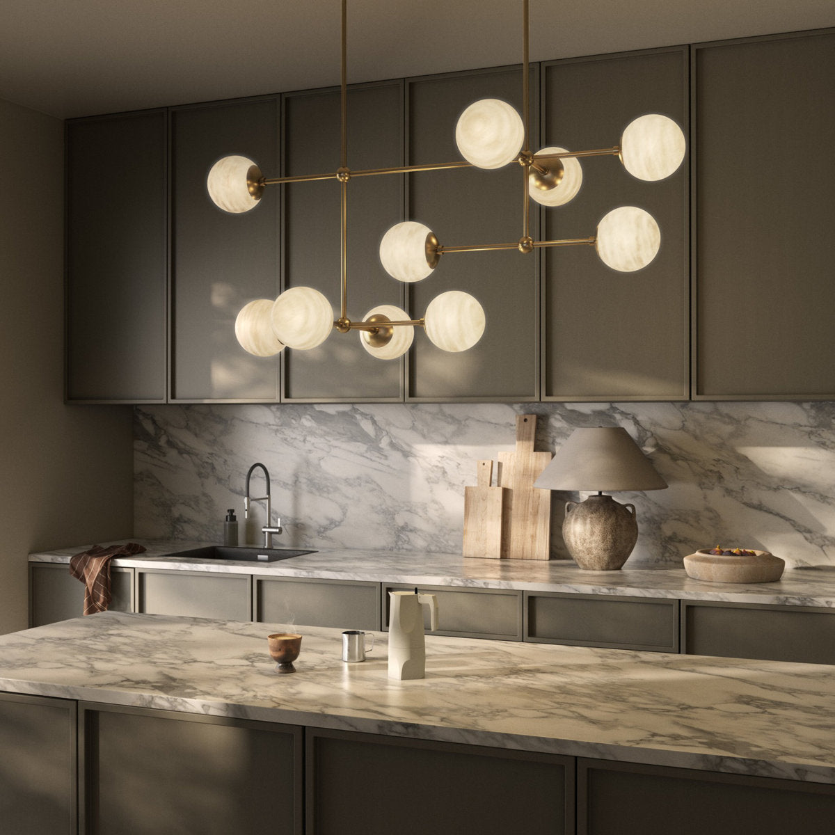Armstrong Small Linear Chandelier-Black Gunmetal