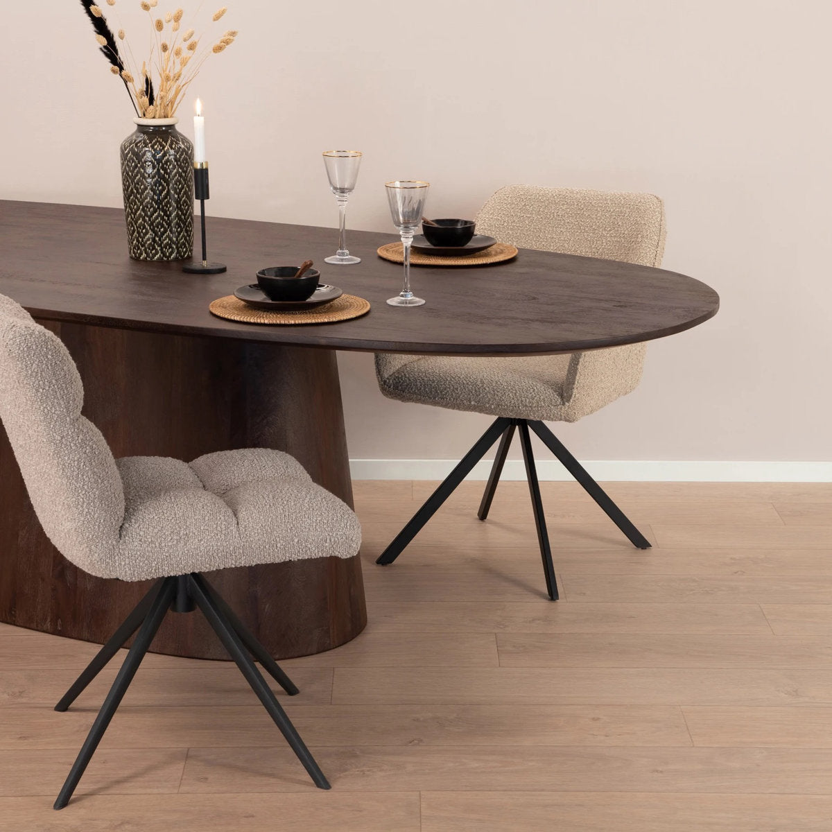 Aron Oval Solid Wood Dining Table