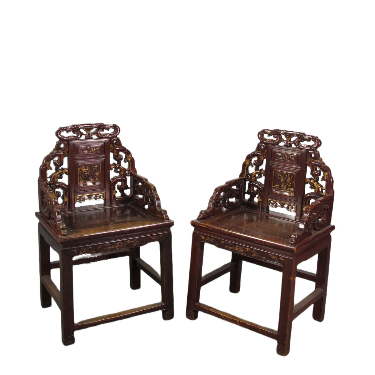 Asian Classic Solid Wood Arm Chair (Set of 2)