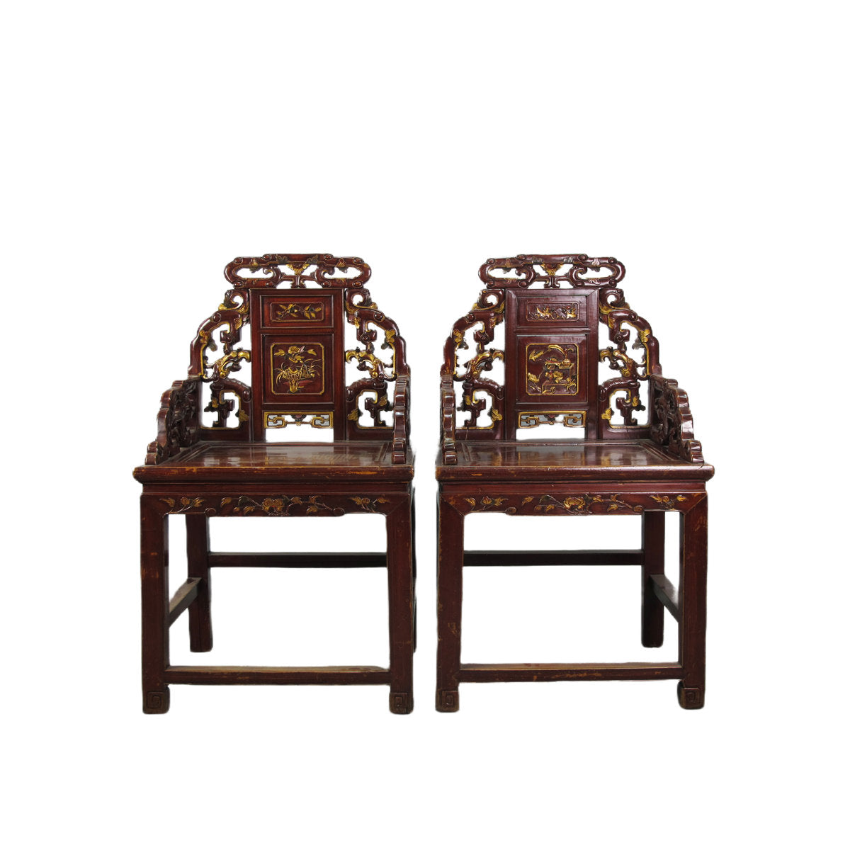 Asian Classic Solid Wood Arm Chair (Set of 2)