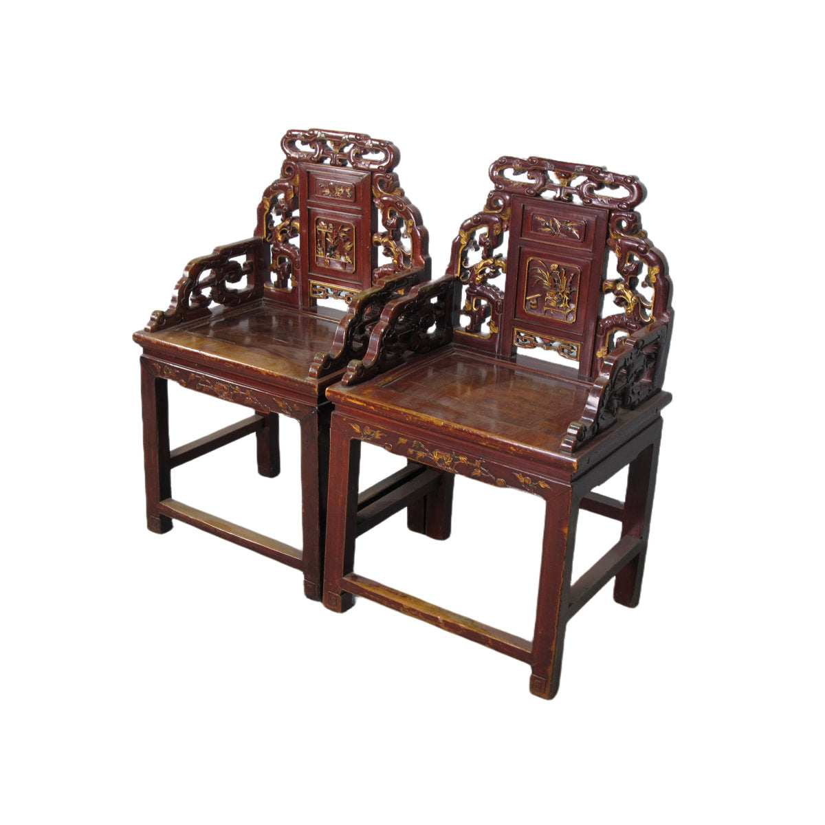 Asian Classic Solid Wood Arm Chair (Set of 2)
