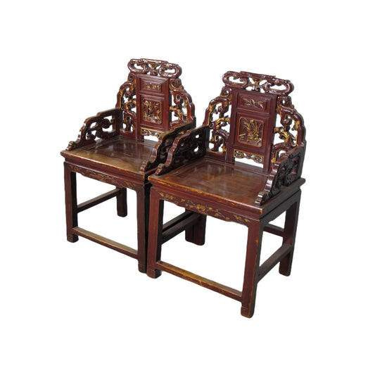 Asian Classic Solid Wood Arm Chair (Set of 2)