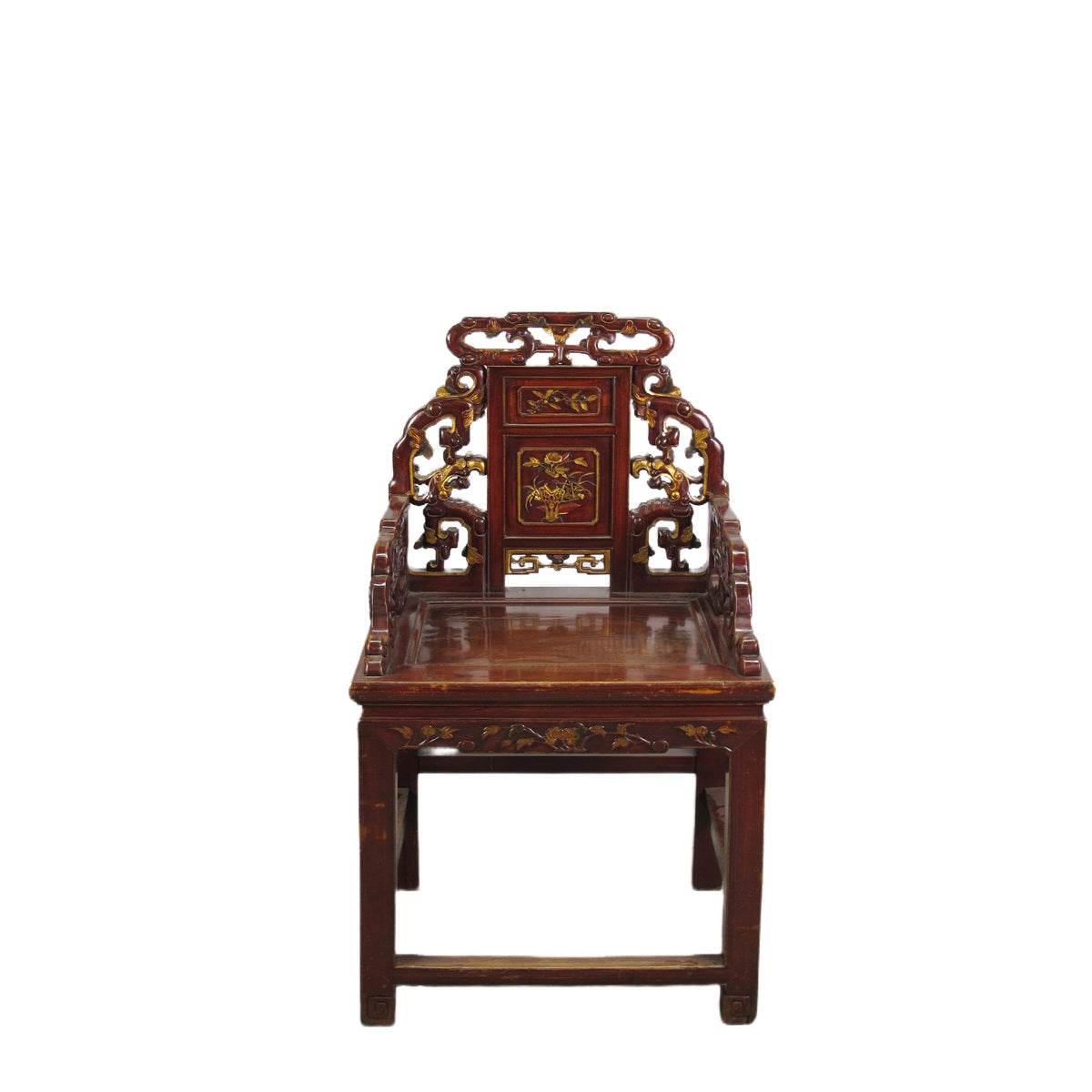 Asian Classic Solid Wood Arm Chair (Set of 2)