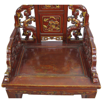 Asian Classic Solid Wood Arm Chair (Set of 4)