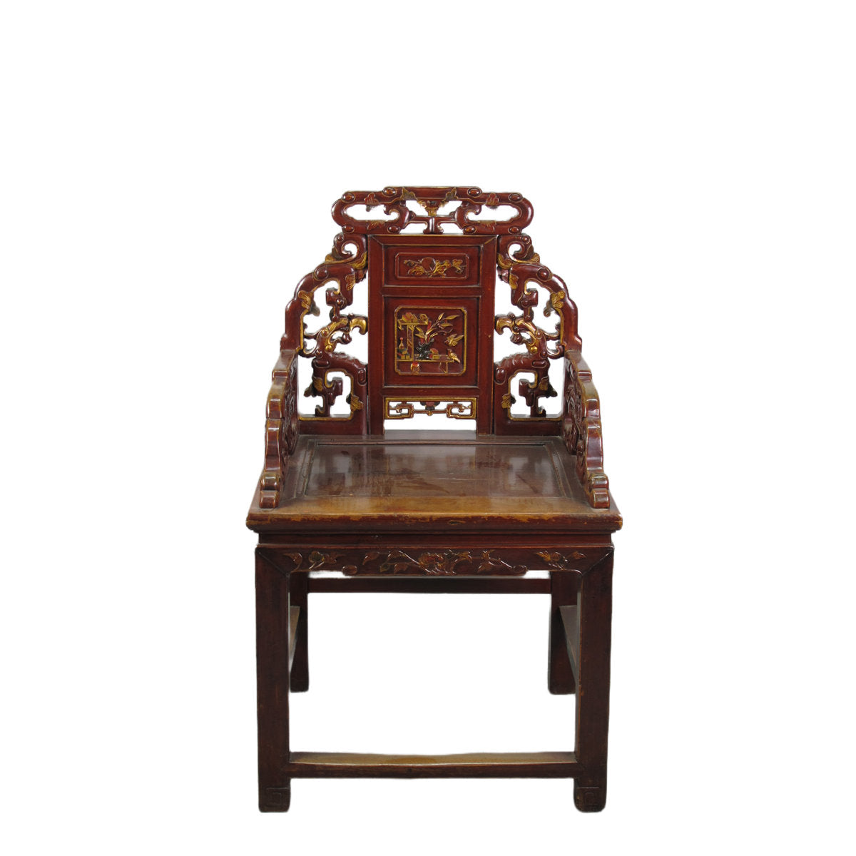 Asian Classic Solid Wood Arm Chair (Set of 2)