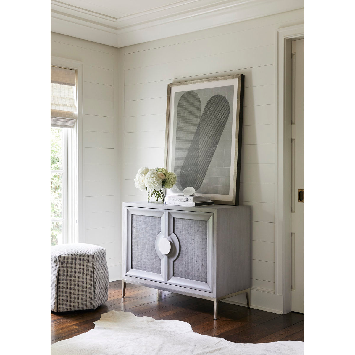 Aubree Hexagon Waterfall Skirt Ottoman