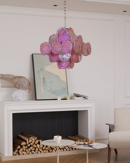 Aurelia Pink Glass Chandelier