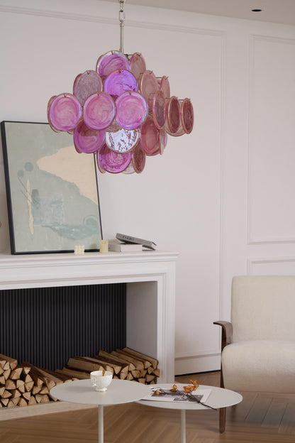 Aurelia Pink Glass Chandelier