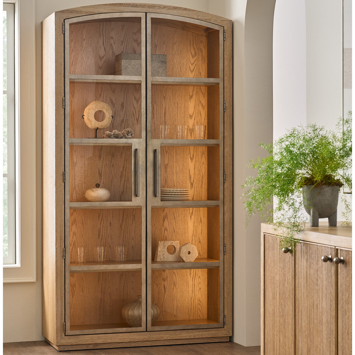 Avaline Scribe Lighted China Cabinet
