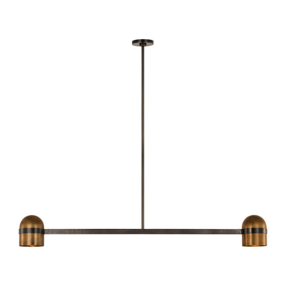 Avroko Octavia 2-light large linear chandelier in blackened bronze finish