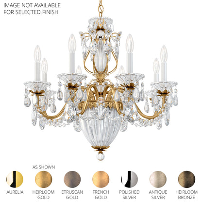 Bagatelle 8 Light 26.5in x 24.5in Chandelier in Antique Silver with Clear Heritage Handcut Crystals