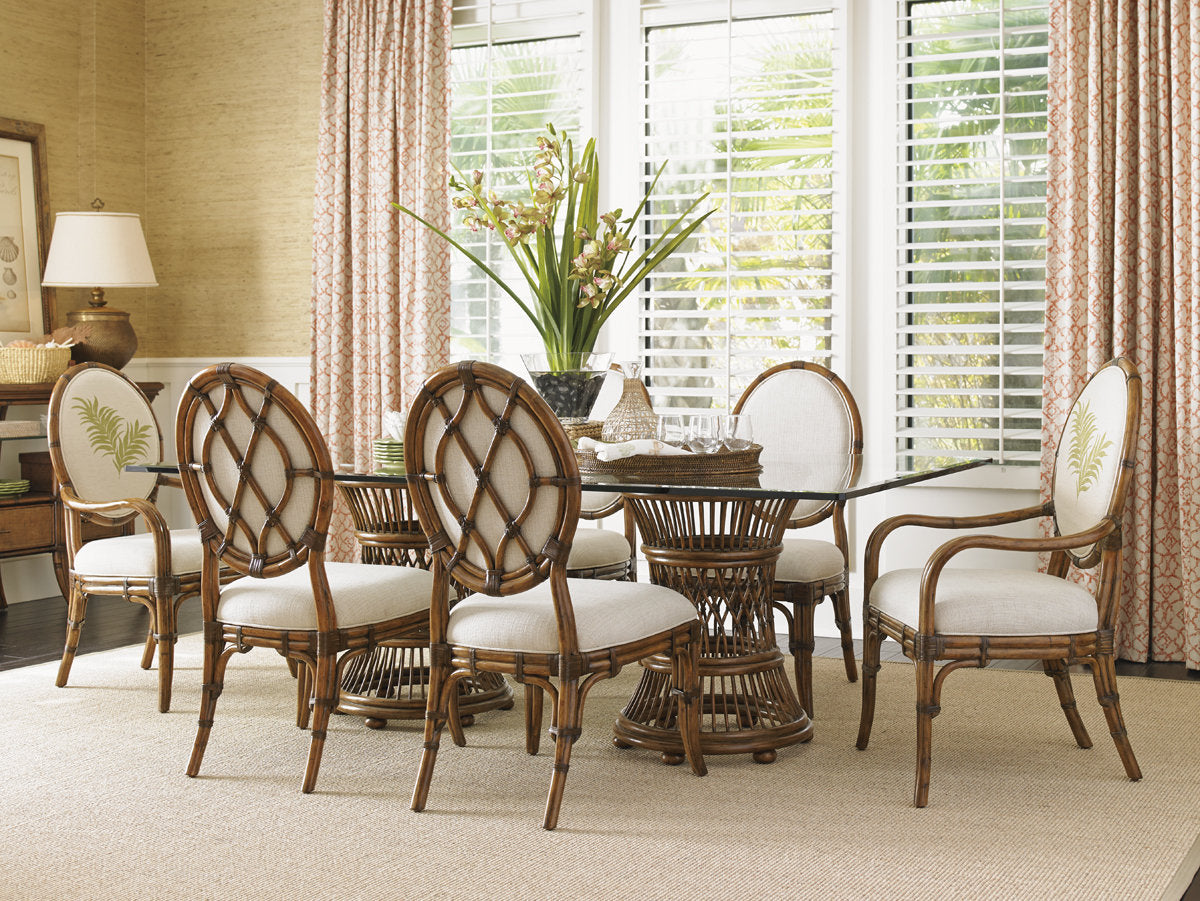 Bali Hai Aruba Dining Table with 84 X 48 Inch Glass Top