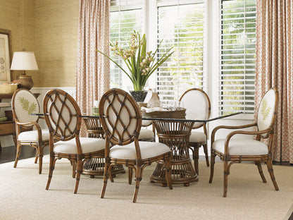 Bali Hai Aruba Dining Table with 84 X 48 Inch Glass Top