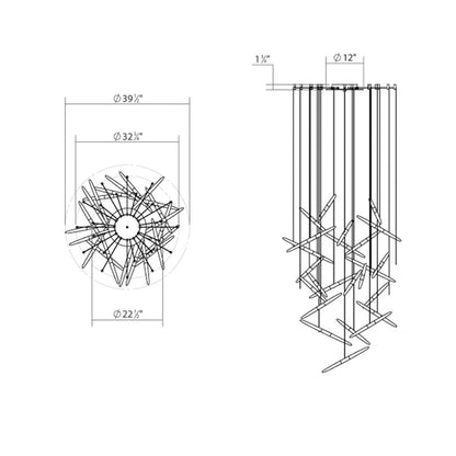Ballet 24 - Light LED Chandelier