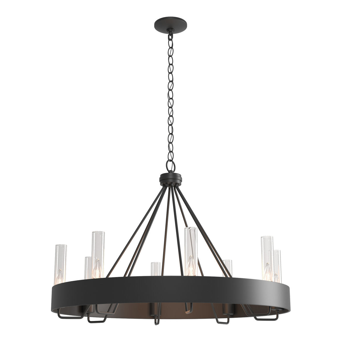 Banded 8 - Light Unique / Statement Wagon Wheel Chandelier