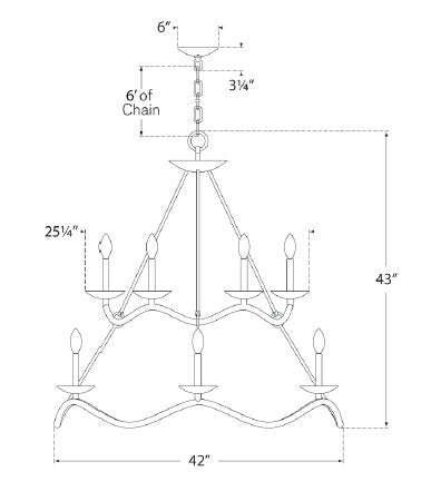 Barry Goralnick Choros Two-Tier Chandelier