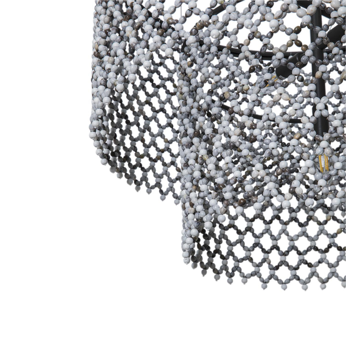 Beaded Imfibinga Bead 3-Tier Chandelier