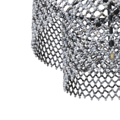 Beaded Imfibinga Bead 3-Tier Chandelier