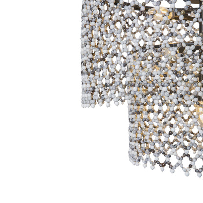 Beaded Imfibinga Bead 3-Tier Chandelier