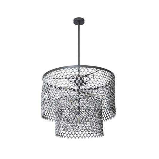Beaded Imfibinga Bead 3-Tier Chandelier