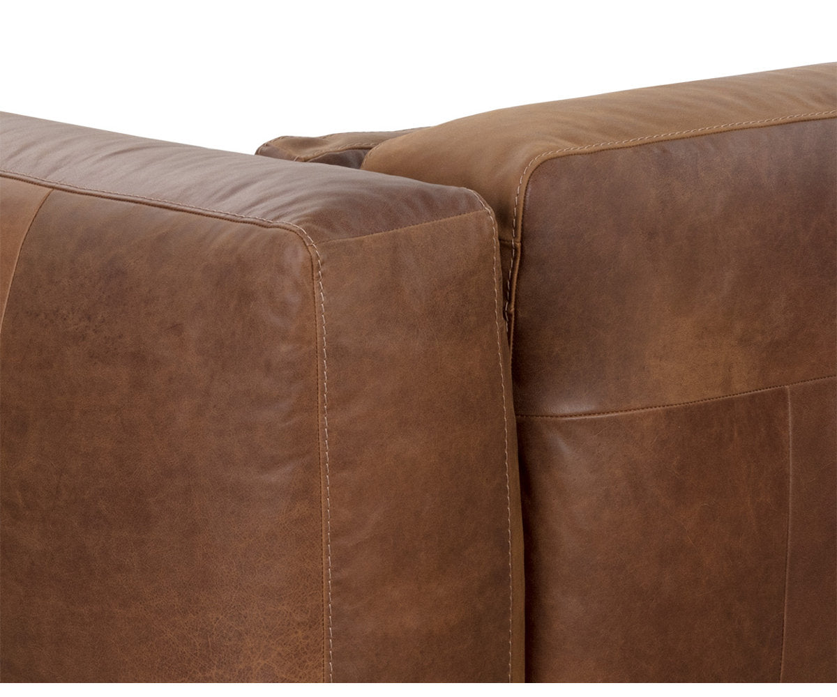 Beau Sofa Chaise - Lucia Tobacco Leather