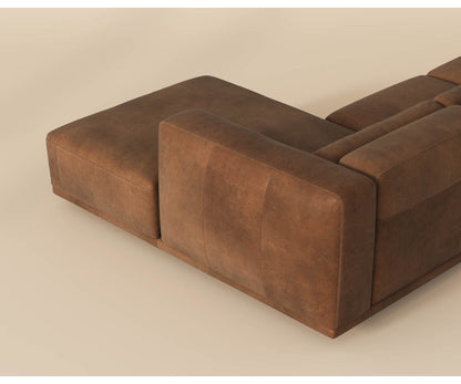 Beau Sofa Chaise - Lucia Tobacco Leather