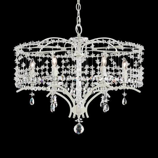 Bella Rose 6 Light 24.5in x 21.5in Chandelier in Antique Silver with Clear Heritage Handcut Crystals