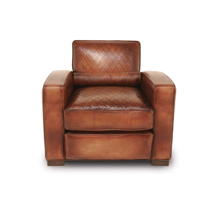 Berlin Leather Club Chair Chair with Ottoman