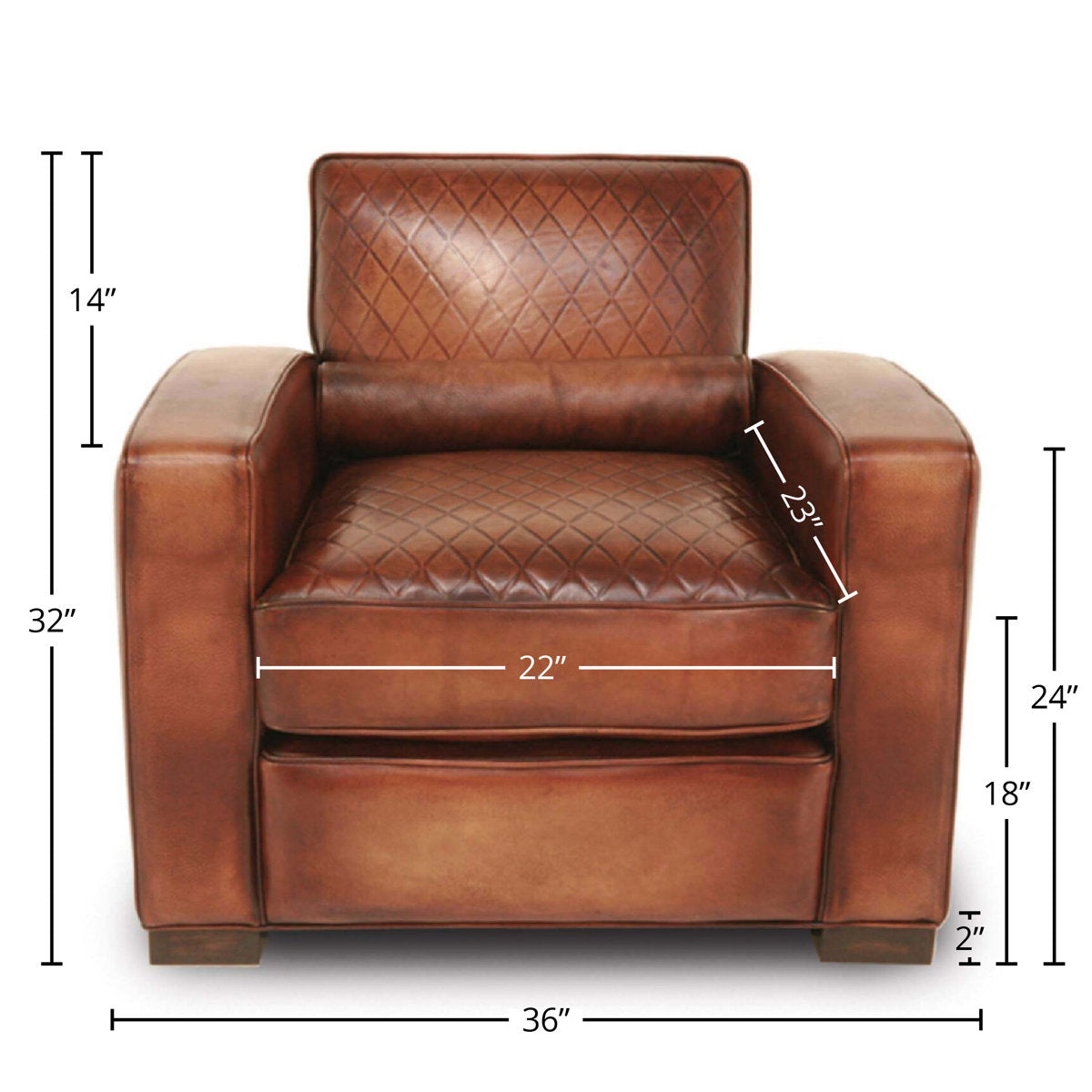 Berlin Leather Club Chair Chair with Ottoman
