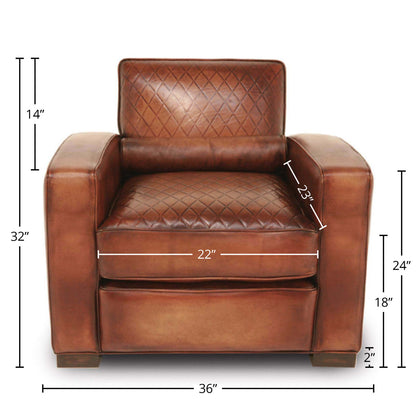 Berlin Leather Club Chair Chair with Ottoman