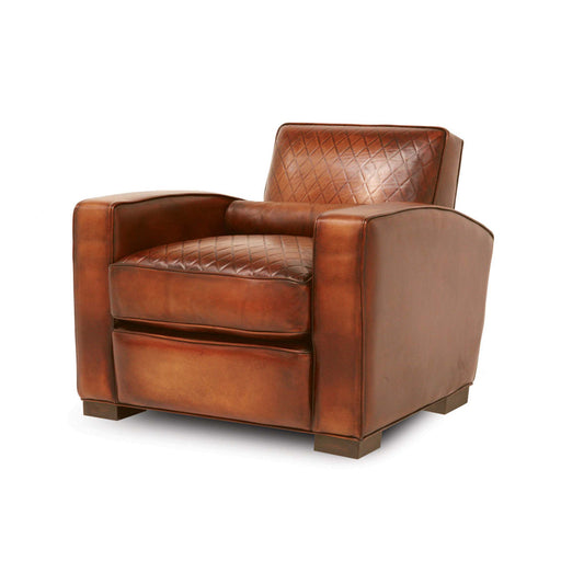 Berlin Leather Club Chair Chair with Ottoman