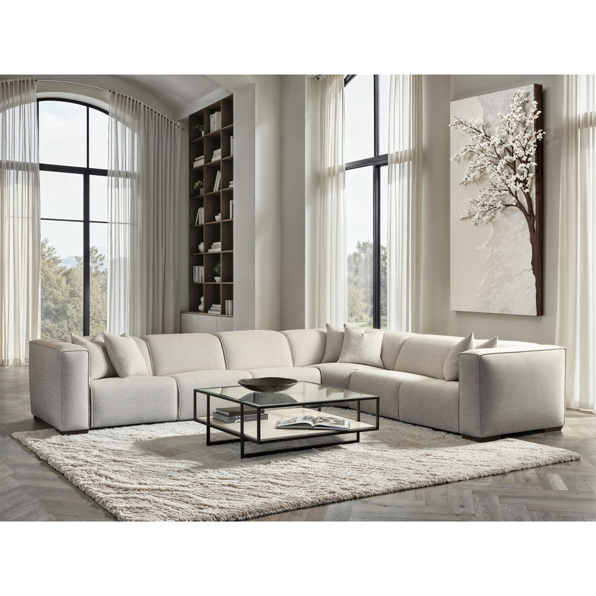 Bernhardt 6 Piece Bliss Fabric Power Motion Sectional