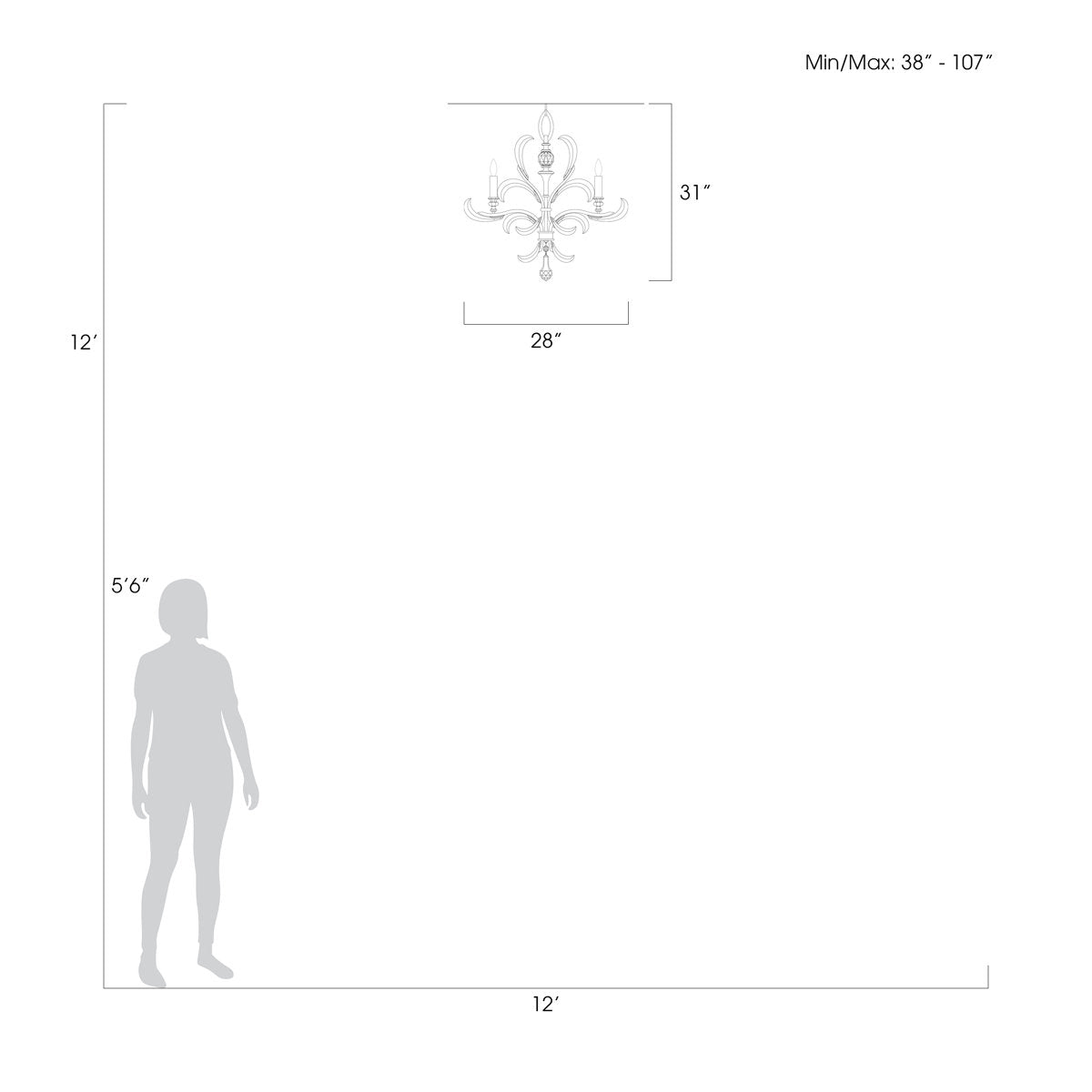 Beveled Arcs 4 - Light Chandelier