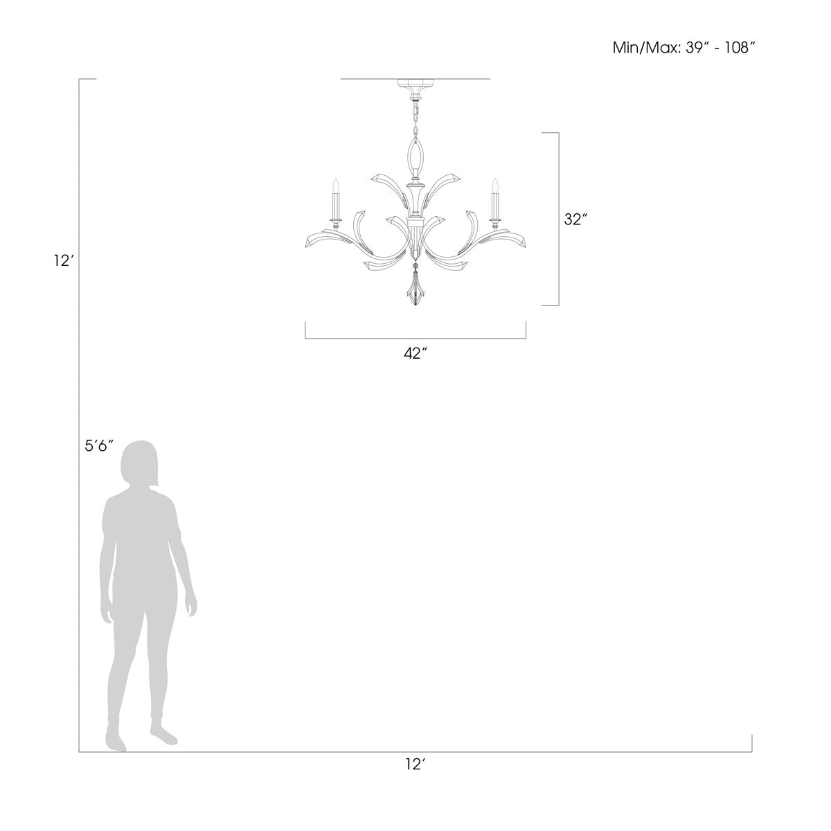 Beveled Arcs 6 - Light Chandelier