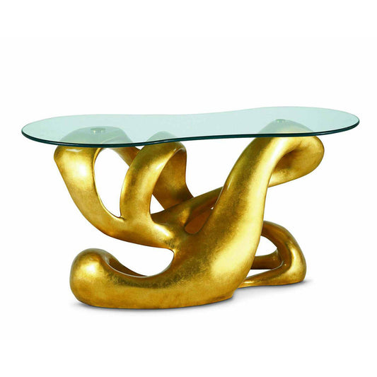 Biomorphic 60'' W Glass Console Table