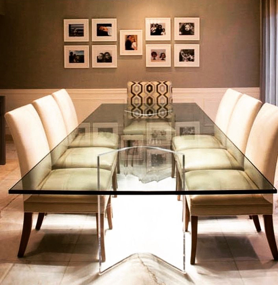 Boomerang Glass Dining Table