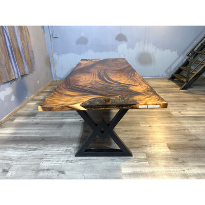 Bosawas 118" Large Slap Live Edge Dining Table