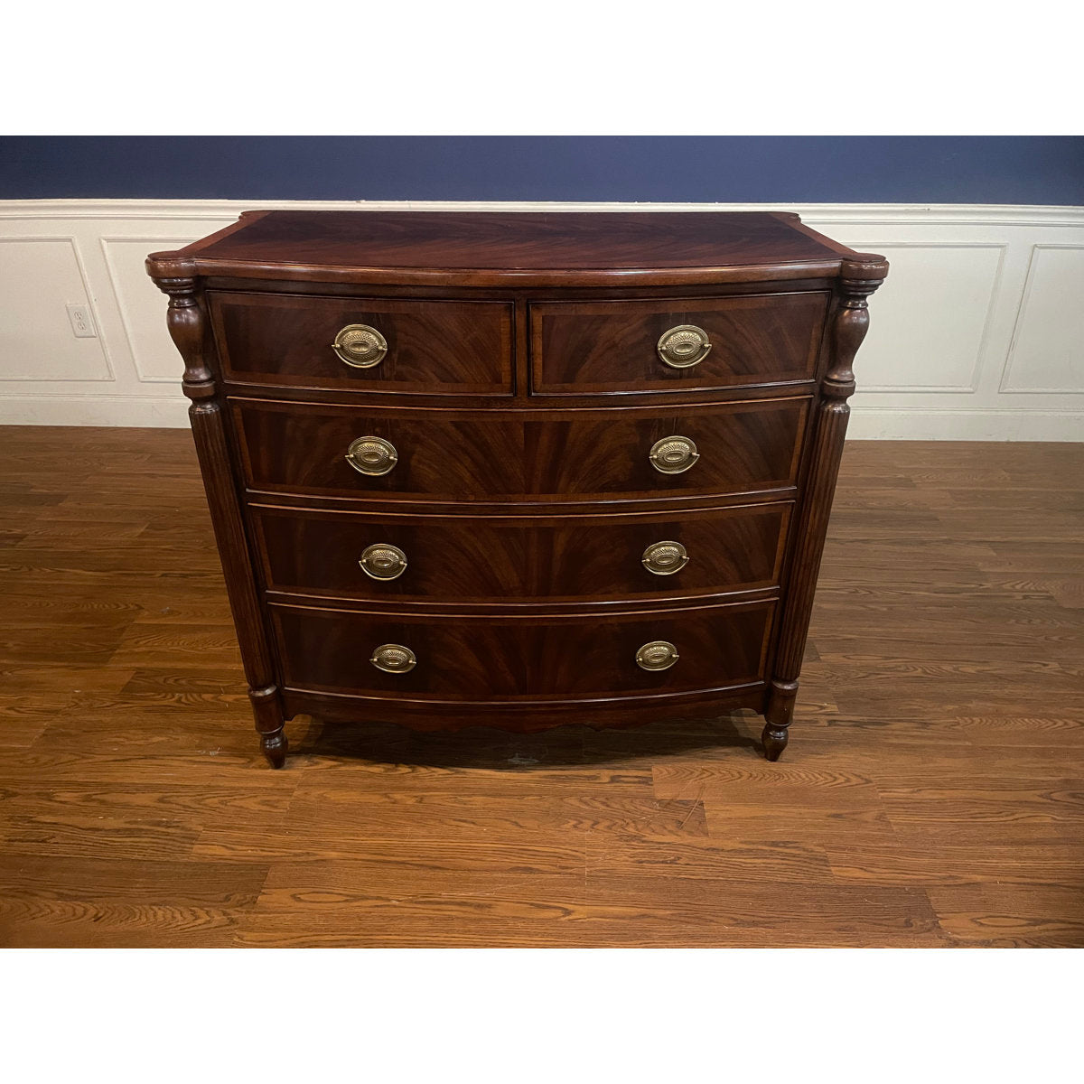 Bow Front Mahogany Chest