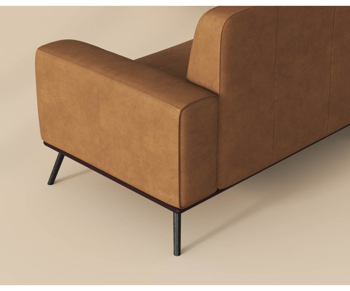 Brandi Sofa Chaise - Raf - Camel Leather