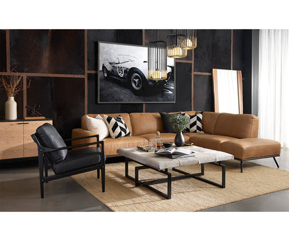 Brandi Sofa Chaise - Raf - Camel Leather