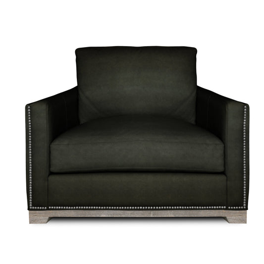 Brooklyn Leather Club Chair Chair with Ottoman