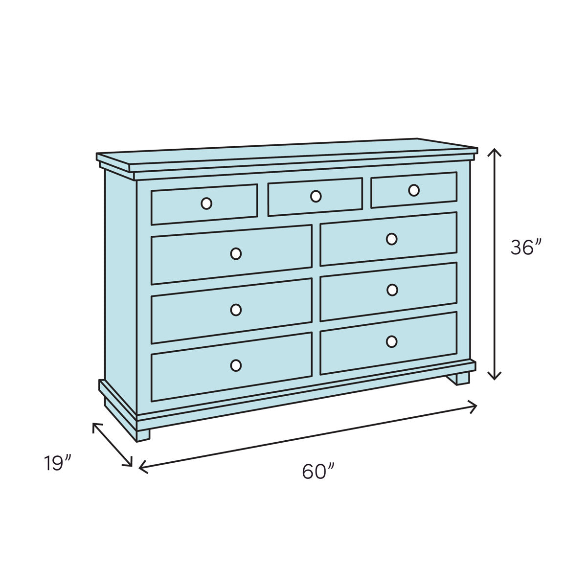 Brooksby 9 - Drawer Dresser