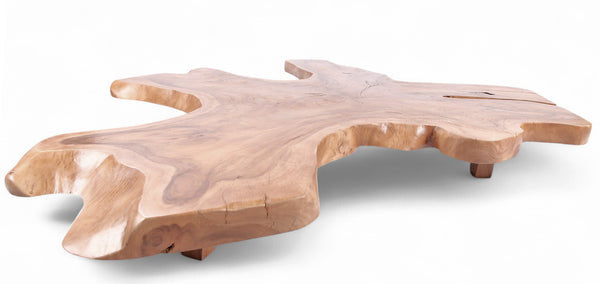 Brown Free Form Living Edge One Slab Coffee Table, 106 Inch x 86 Inch