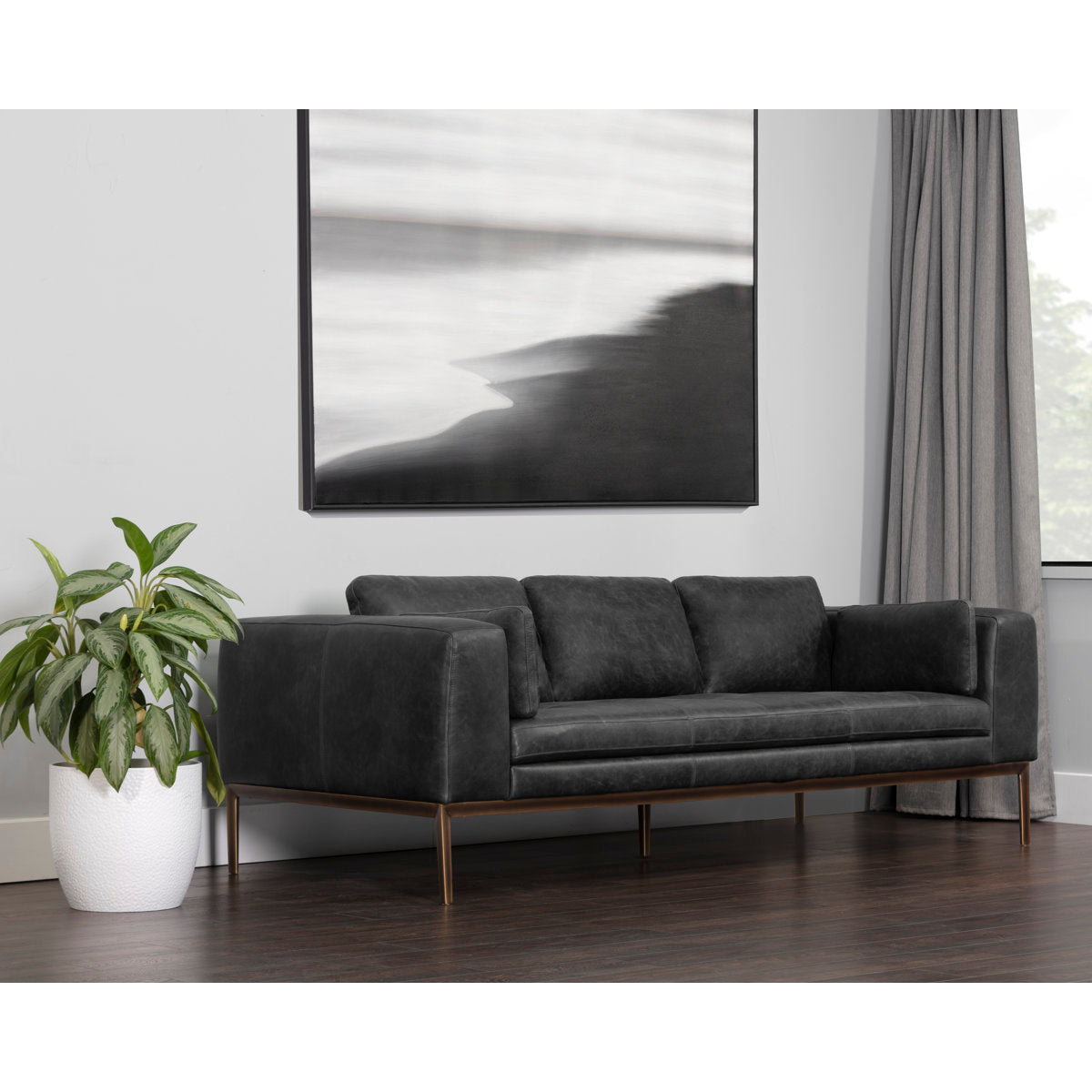 Burr Leather Sofa