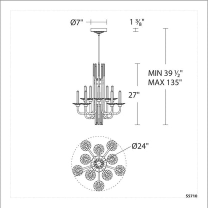 Calliope 12 Light Crystal LED Chandelier